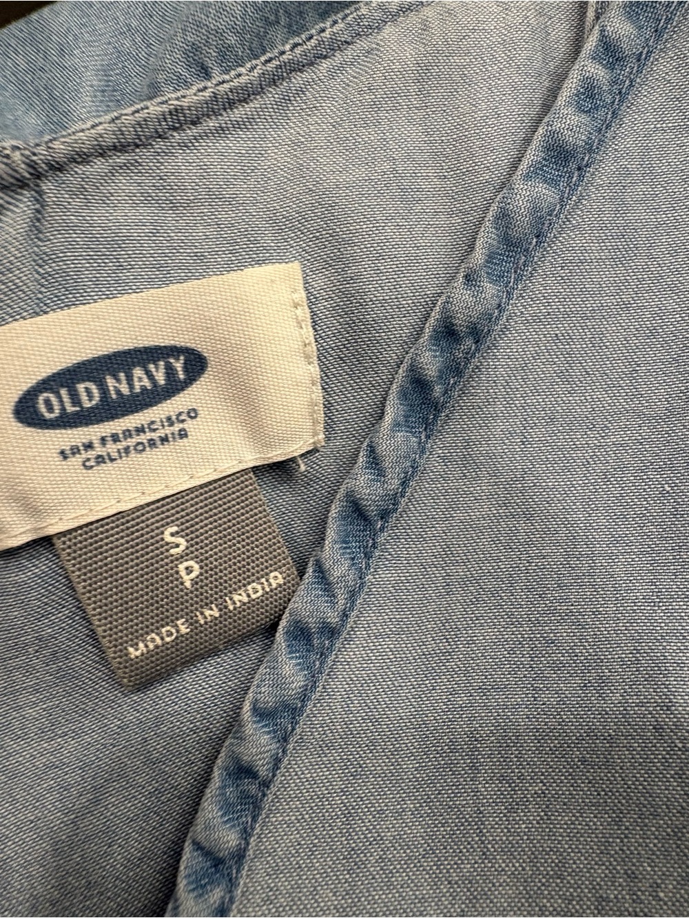 Old Navy Light Blue Denim Ruffle Cold-Shoulder Cami S - Picture 4 of 4